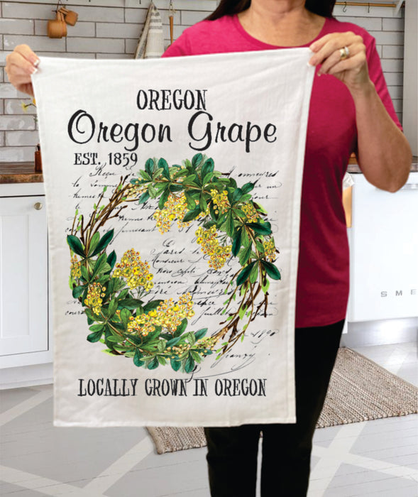 Oregon Grape State Flower Souvenir Terry Towel