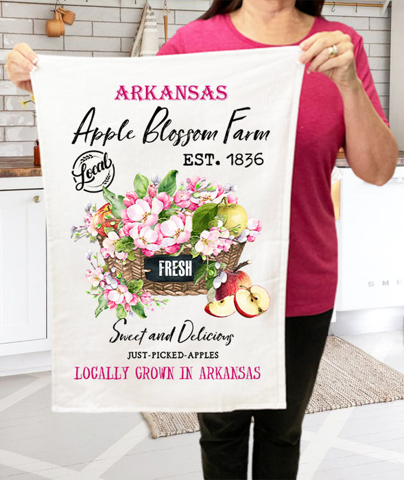 Arkansas State Flower Apple Blossom Souvenir Cotton Terry Towel