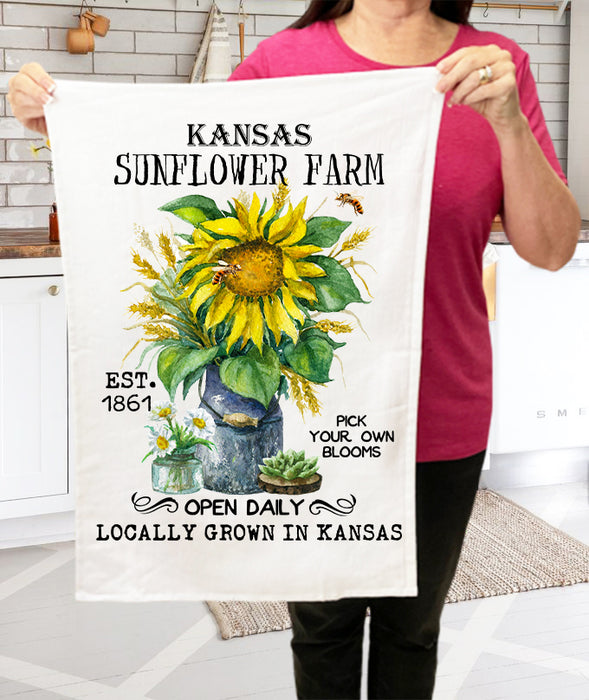Kansas State Flower Sunflower Souvenir Cotton Terry Towel