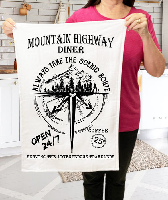 Moutain Highway Diner Always Take the Scenic Route Cotton Terry Towel