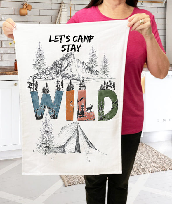 Let Camp Stay Wild Cotton Terry Towel
