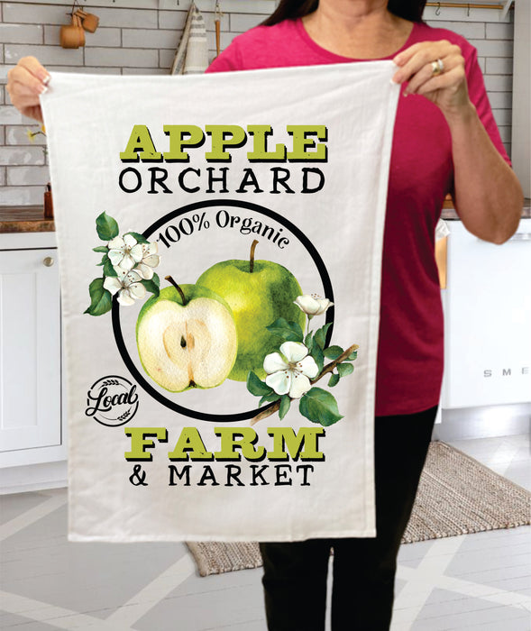 Farm Fresh Apples Orchard Kitchen Terry Towel
