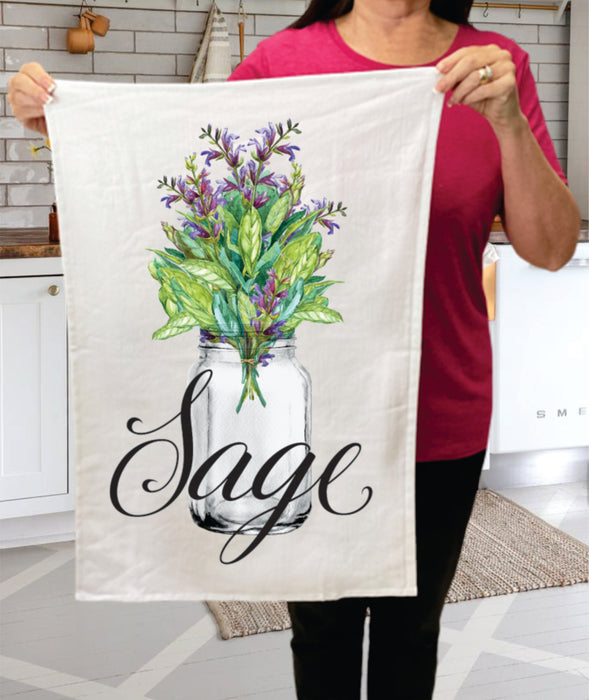 Farm Fresh Herbs Sage Kitchen Terry Towel