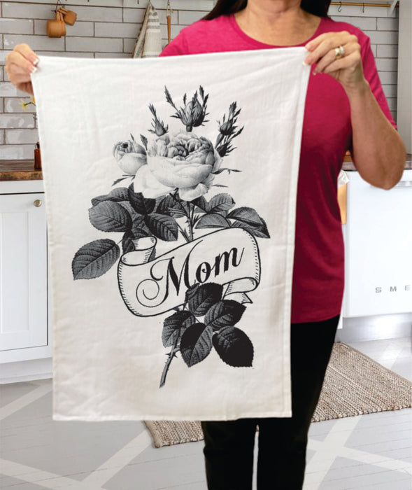 Mom Rose Tattoo Cotton Terry Towels