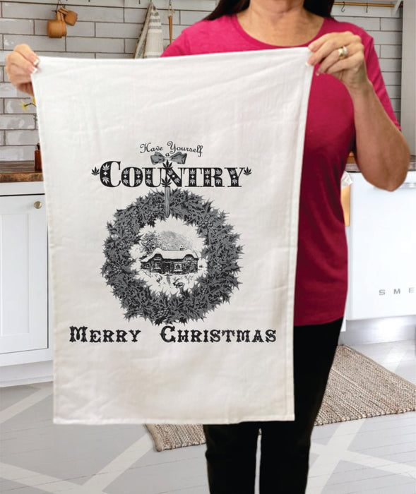 Have Yourself a Country Merry Christmas Cotton Terry Towels