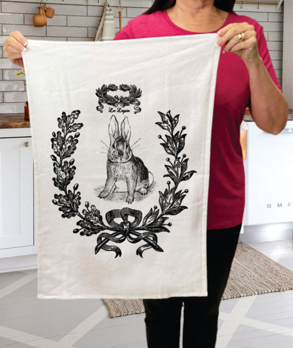 Bunny Rabbit Wreath Fancy Easter Cotton Terry Towels
