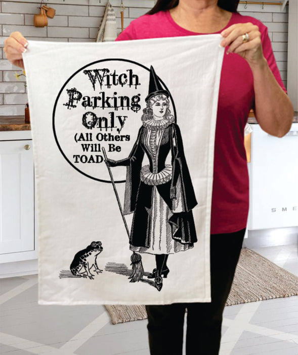 Witch Parking Only Cotton Terry Towels