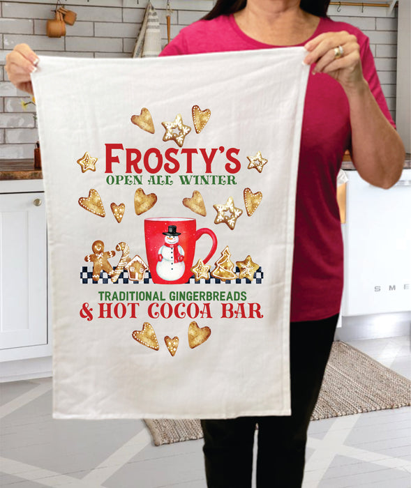 Frosty's Winter Gingerbread Hot Cocoa Cotton Terry Towels