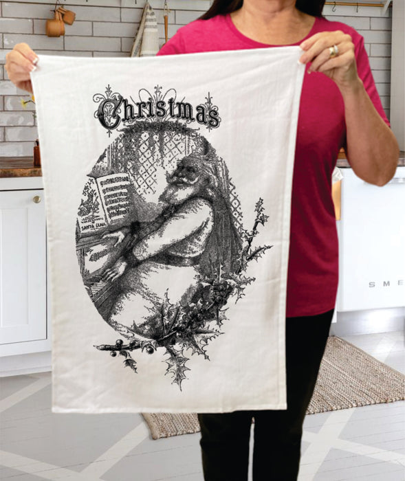 Christmas Santa Piano Antique, Cotton Terry Towels