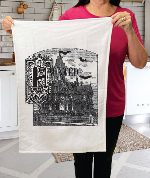 Haunted House Bats Antique Cotton Terry Towels