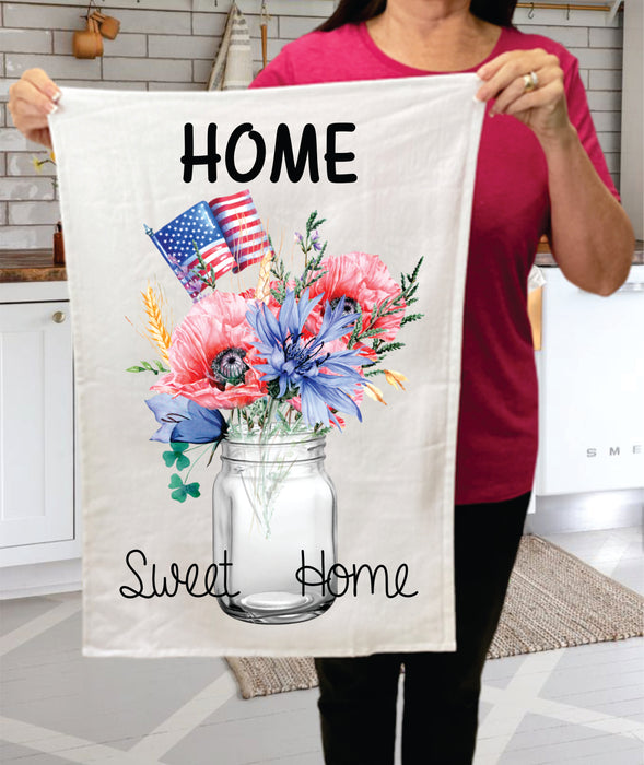 4th of July Patriotic Home Sweet Home Cotton Terry Towels