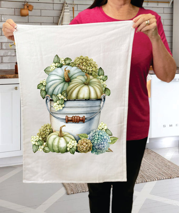 Fall Autumn Pumpkin Hydrangea Cotton Terry Towels