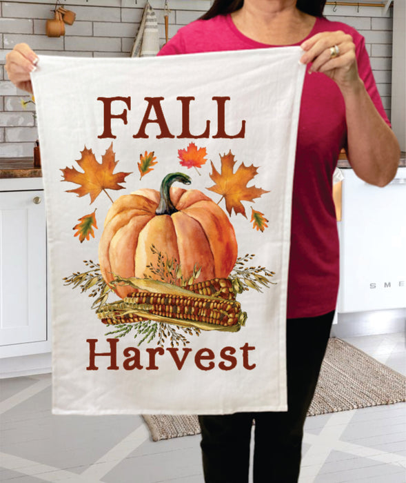 Fall Harvest Pumpkin Corn Cotton Terry Towels