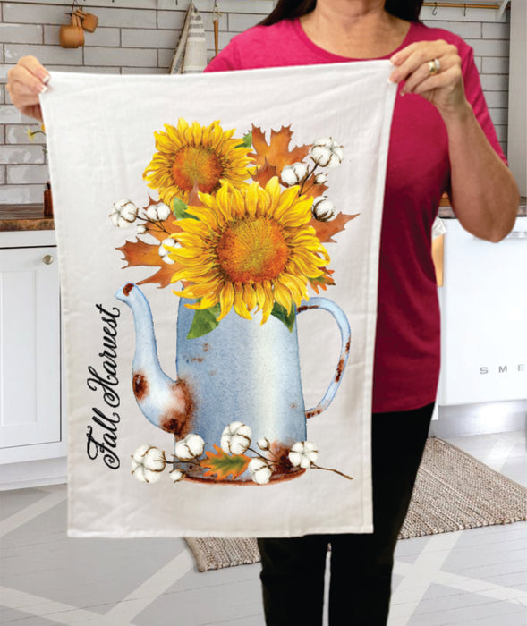 Fall Harvest Sunflower Autumn Cotton Terry Towels