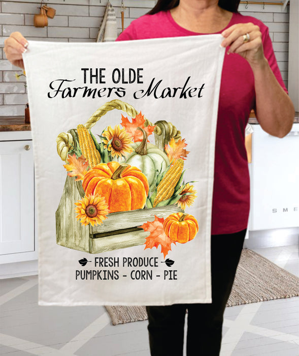 Fall Autumn Fresh Pumpkin Corn Cotton Terry Towels