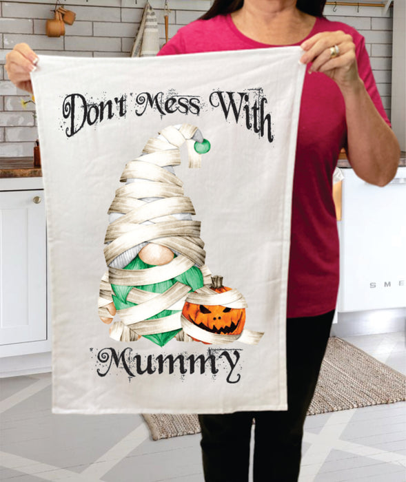 Gnome Don't Mess Mummy Halloween Cotton Terry Towel