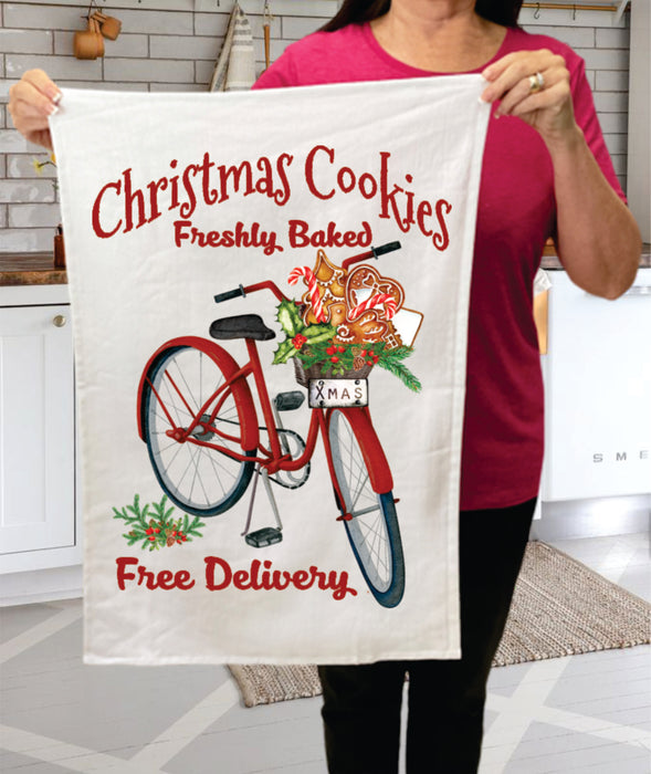 Christmas Cookies Bicycle Cotton Terry Towels