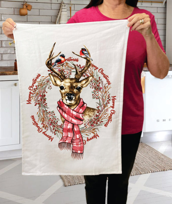 Christmas Reindeer Holiday Cotton Terry Towels