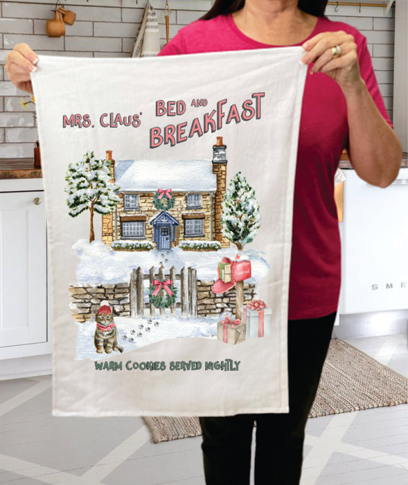 Christmas Mrs Claus Bed & Breakfast Cotton Terry Towel