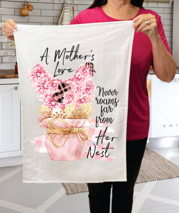 Mothers Day Mothers Love Her Nest Cotton Terry Towel