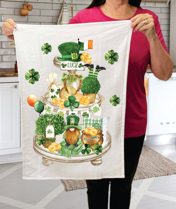 St Patricks Day 3 Tier Tray Cotton  Terry Towel
