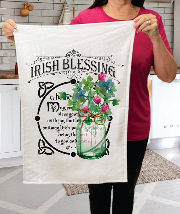 St Patricks Day Bless Irish Home Cotton  Terry Towel