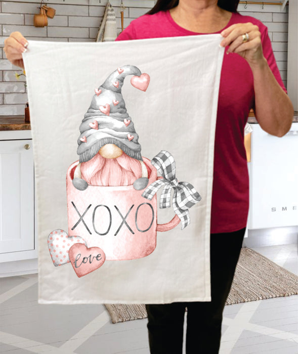 Valentine Gnome Love Coffee Cup  Cotton Terry Towels
