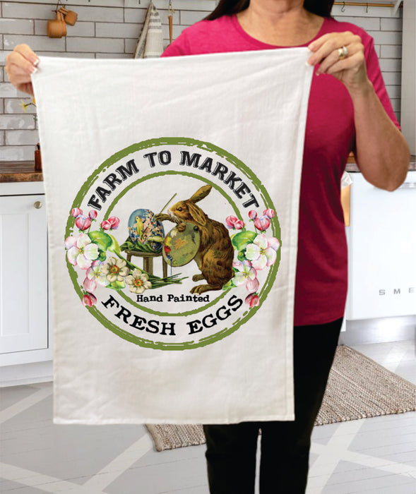 Easter Farm Fresh Easter Eggs Cotton  Terry Towel
