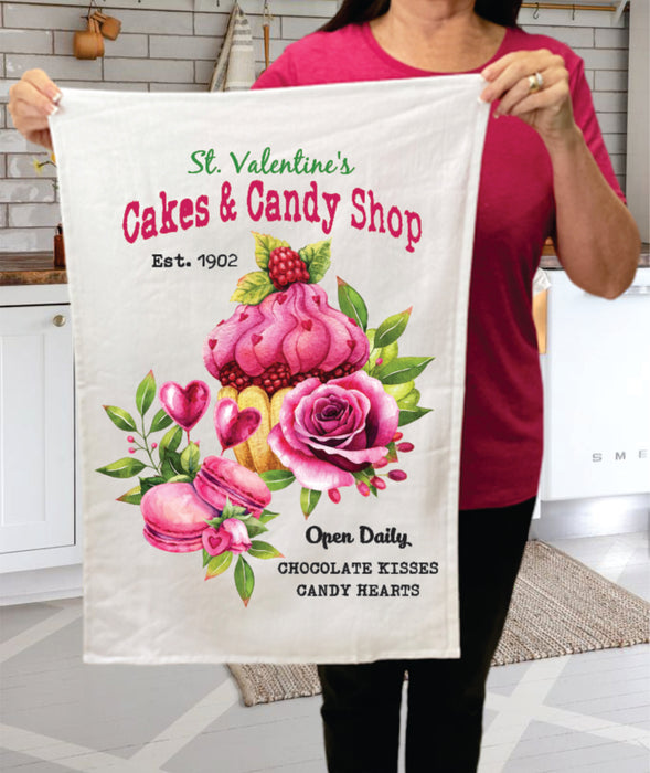 Valentine Cake & Candy Shop Cotton Terry Towels