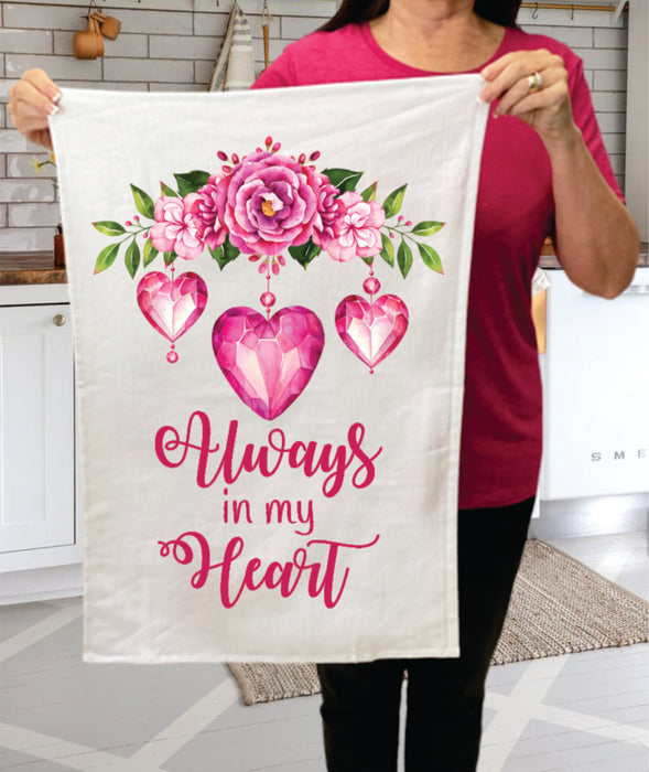 Valentine Always in my Heart Cotton Terry Towels
