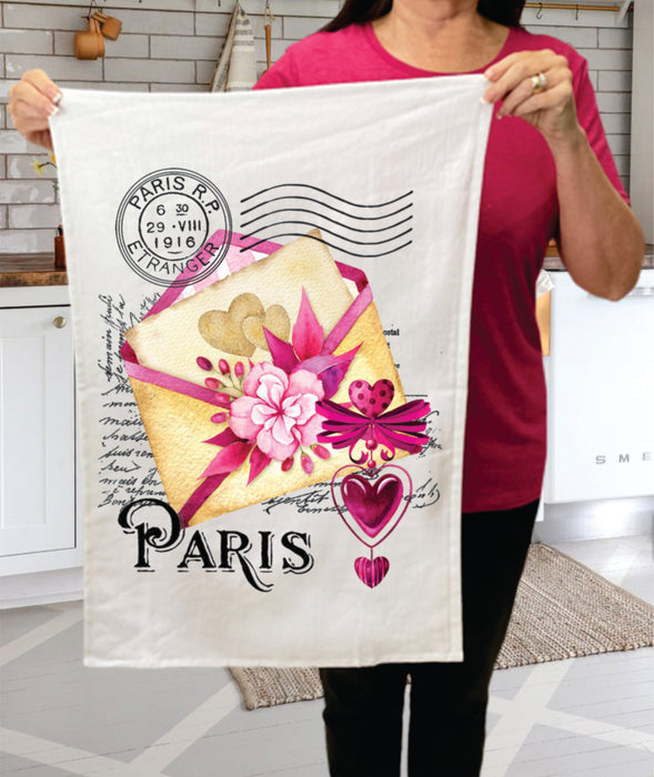 Valentine Paris Love Letter Cotton Terry Towels