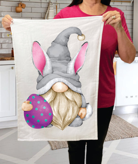 Easter Gnome Purple Easter Egg Terry Towel