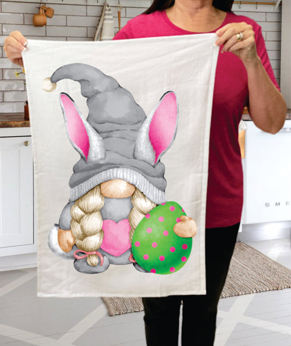 Easter Gnome Green Easter Egg Cotton Terry Towel