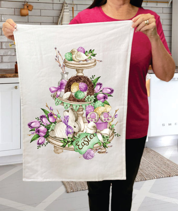 Happy Easter 3 Tier Tray Terry Towel