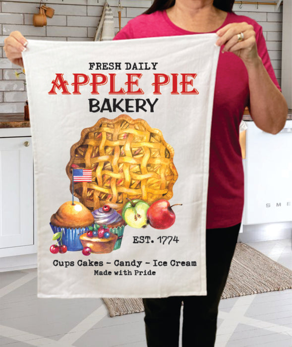 Patriotic Apple Pie Bakery Terry Towel