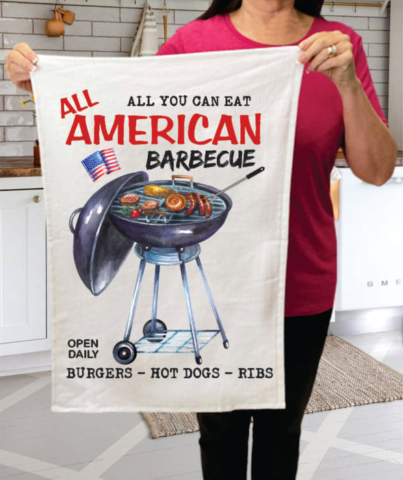 All American Barbecue Patriotic  Terry Towel