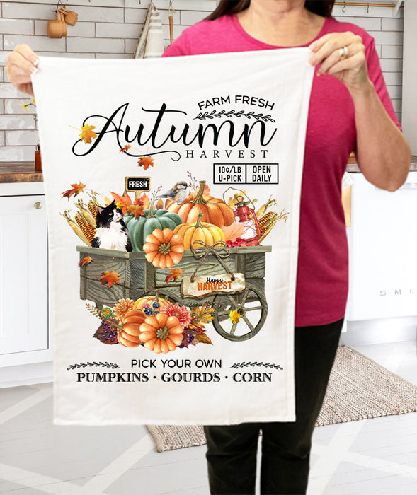 Farm Fresh Fall Autumn Harvest Terry Towel
