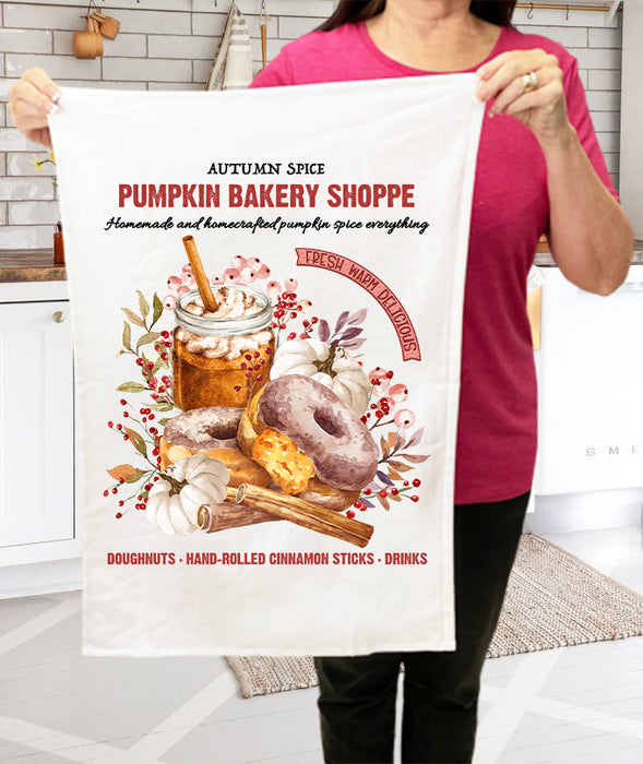 Fall Autumn Pumpkin Bakery Shoppe Terry Towel
