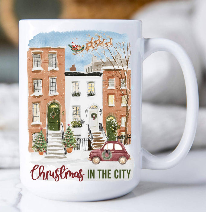 Christmas in the City Houses Coffee Mug