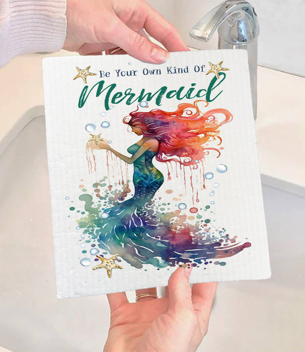 Be Your Own Kind of Mermaid SWEDISH DISH CLOTH