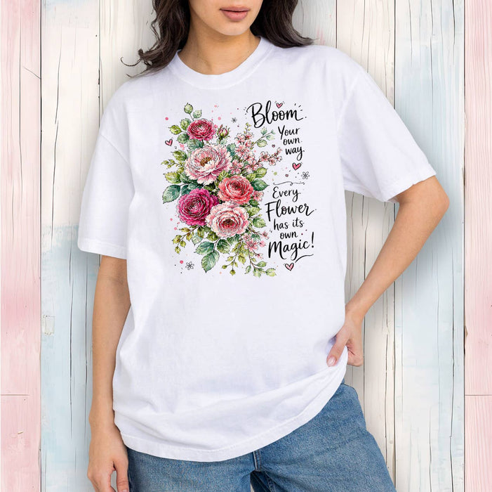 Bloom your own Way Watercolor Roses T-Shirt
