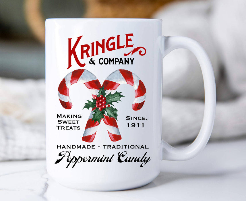Christmas Candy Cane Kringle & Co. Coffee Mug