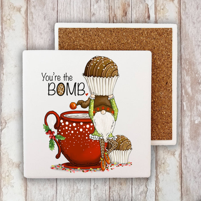 Christmas Chocolate Bomb Stone Coaster