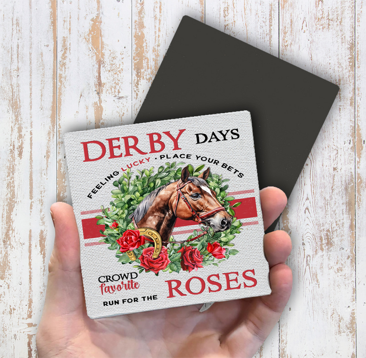 Derby Days and Roses Horses Magnet Fridge