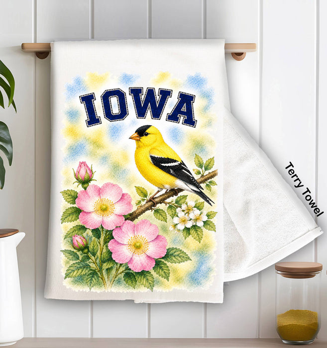Iowa State Bird and Animal Kitchen Terry Towel