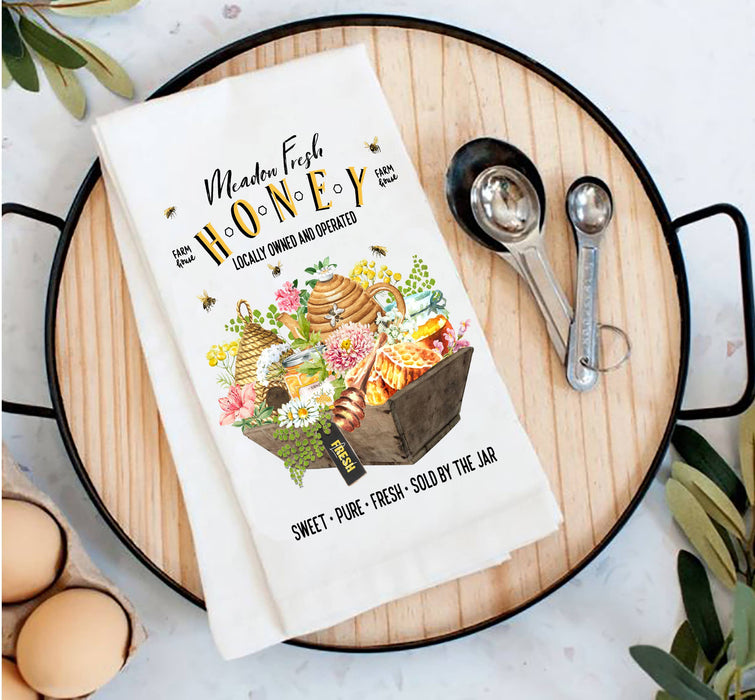 Modern Farmhouse Fresh Honey Bees Tea Towel