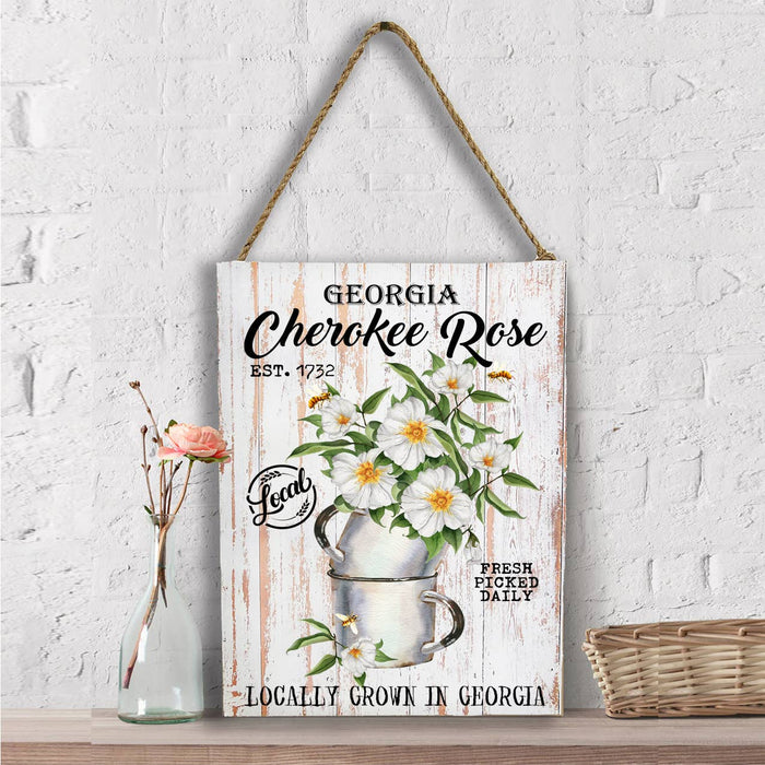 Georgia State Flower Cherokee Rose Wall Decor