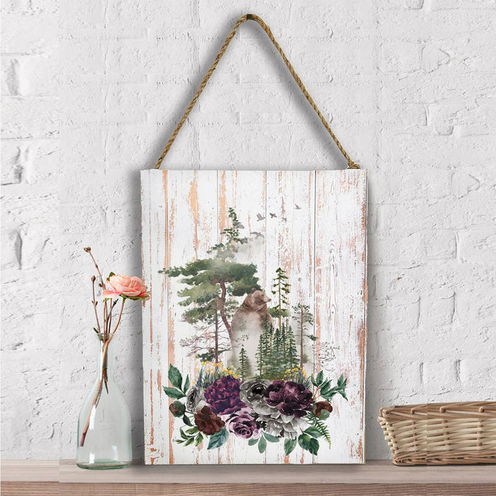 Bear Forest Trees Nature Wall Decor