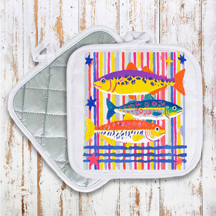 Coastal Colorful Fish Pot Holder