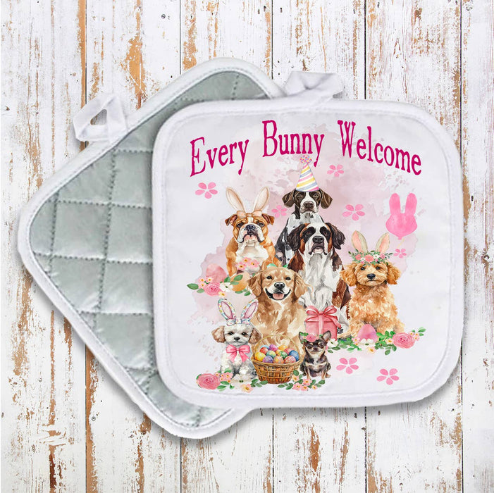 Easter Dogs Every Bunny Welcome Pot Holder Oven Mitt